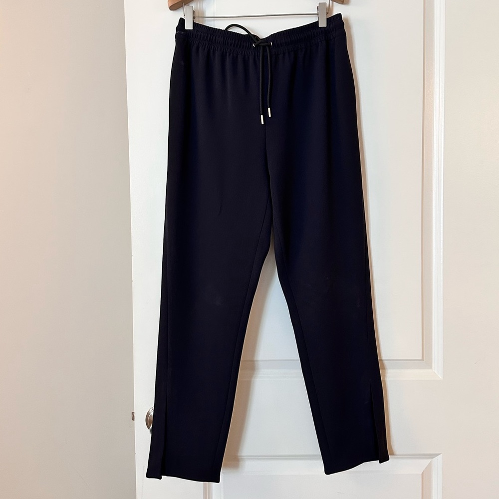 Navy Theory Drawstring Split Hem Joggers - image 2